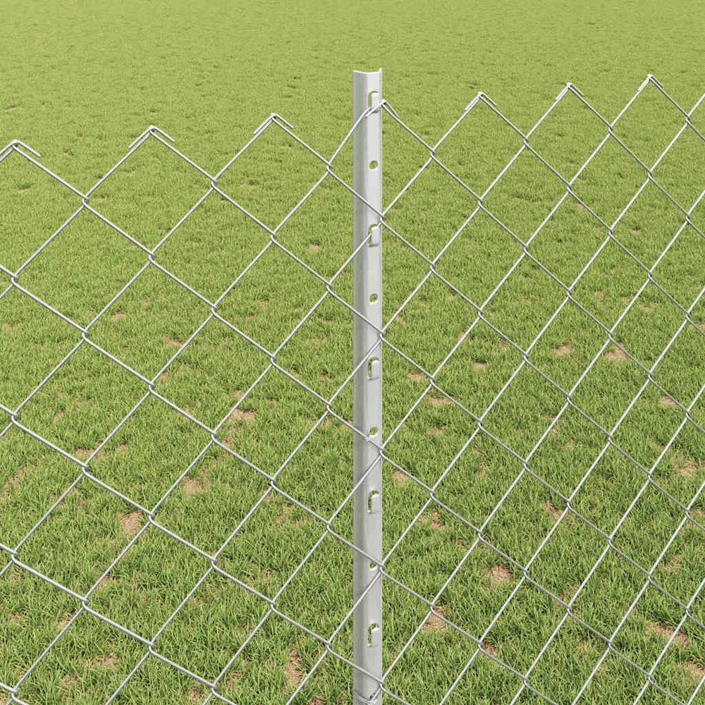 Grandininės tvoros su stulpeliu 10 x 1,4 m Sidabrinė Tinklelis