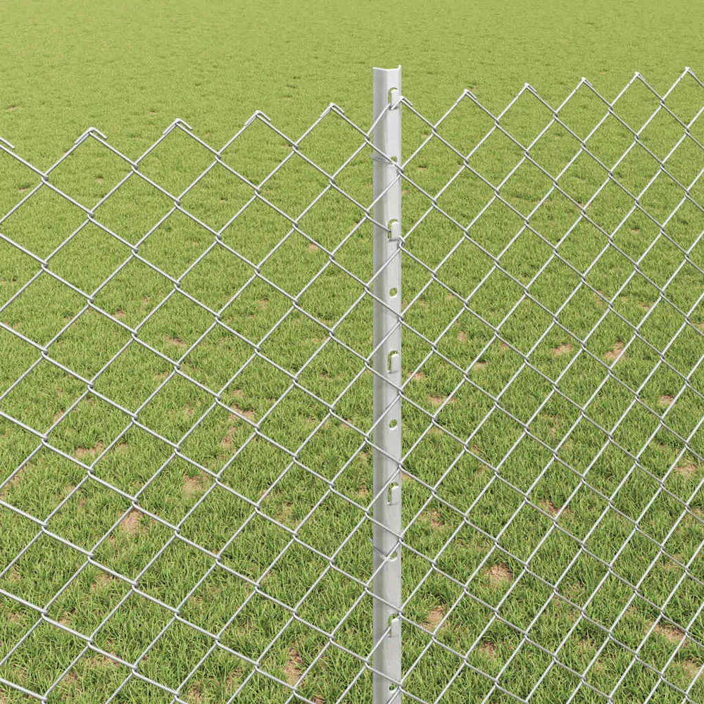 Grandininės tvoros su stulpeliu 10 x 1,4 m Sidabrinė Tinklelis