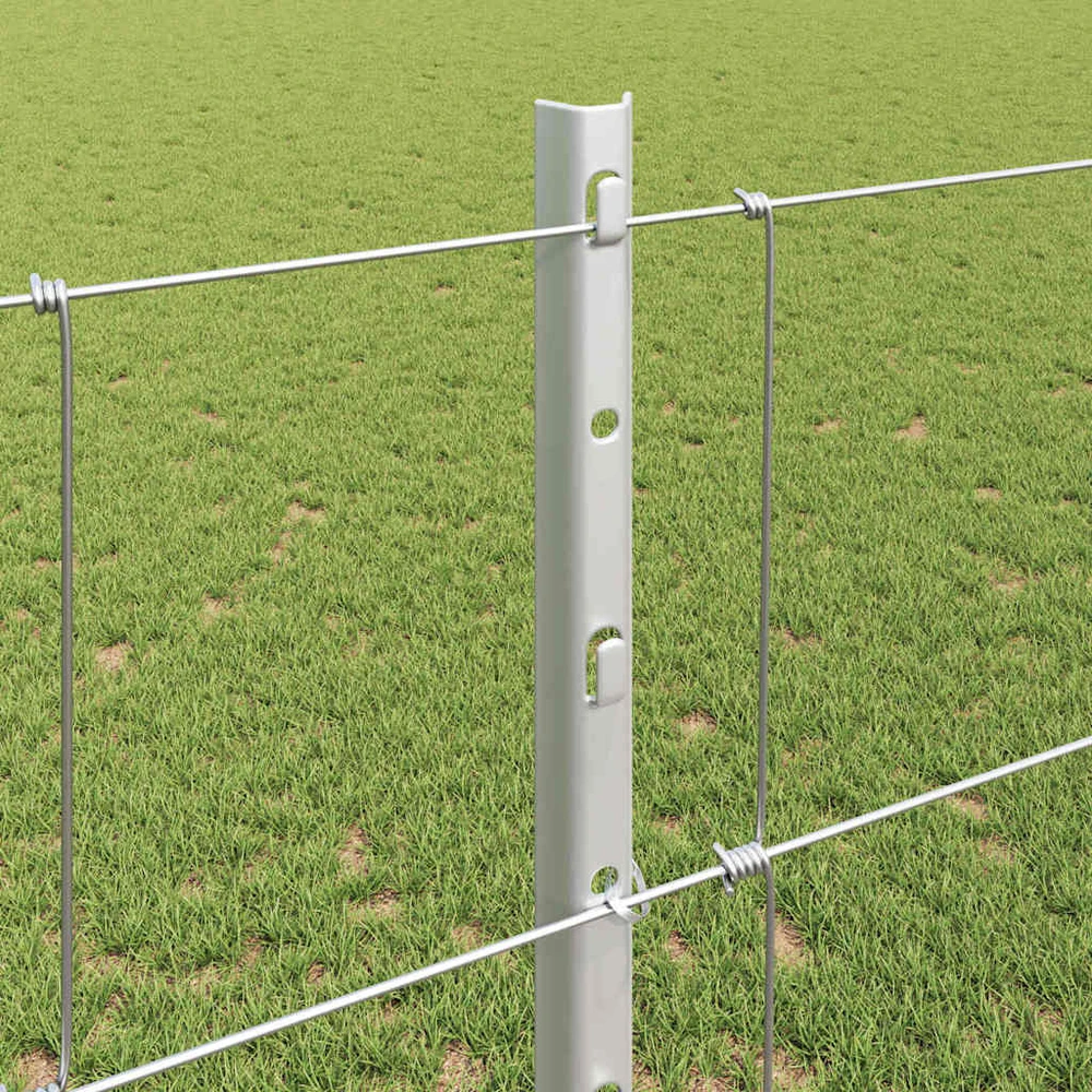 Lauko laukinė tvora su stulpais 25 x 1,2 m Sidabrinė Tinklelis