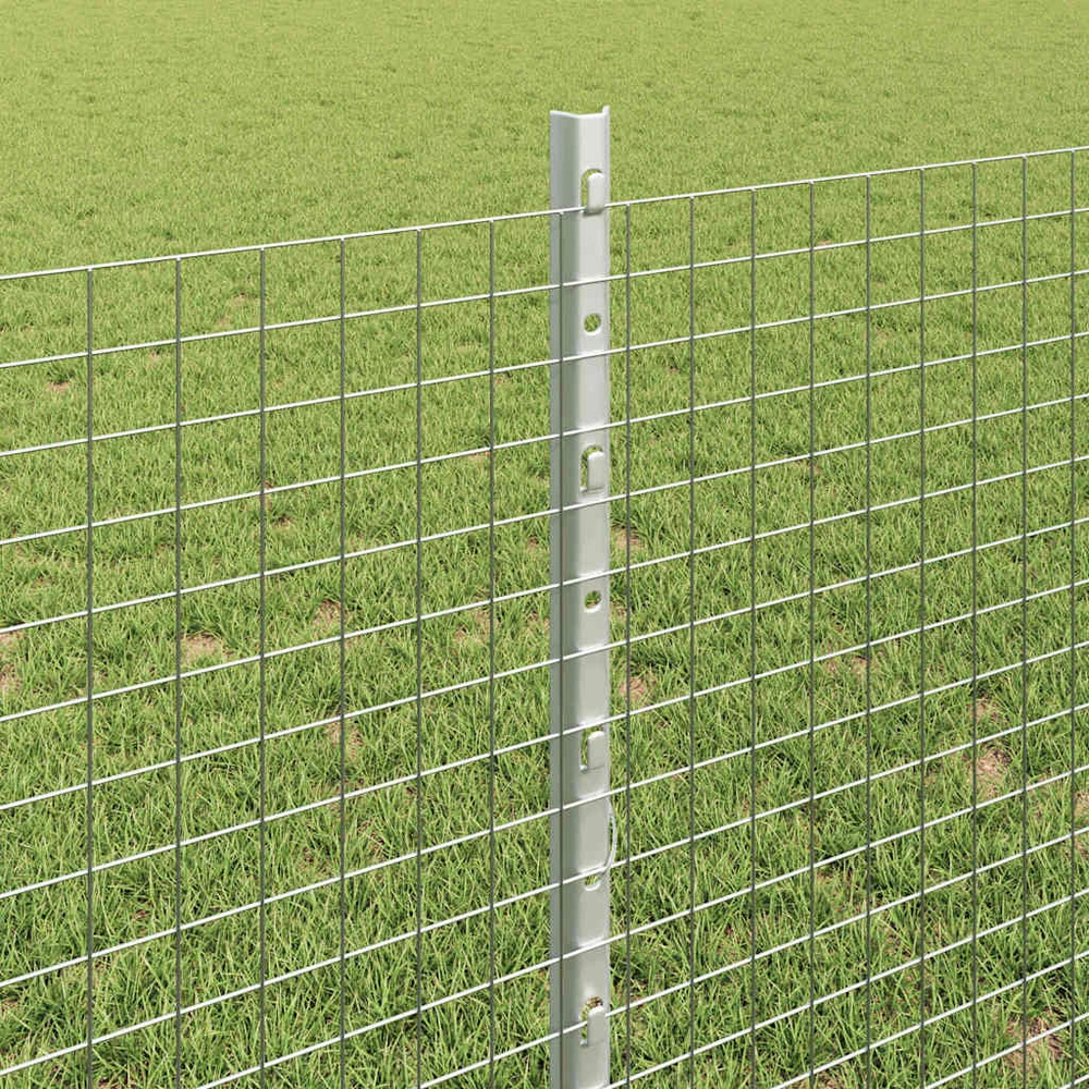 Suvirintas vielos tvora su stulpeliais 10 x 0,8 m Sidabrinė