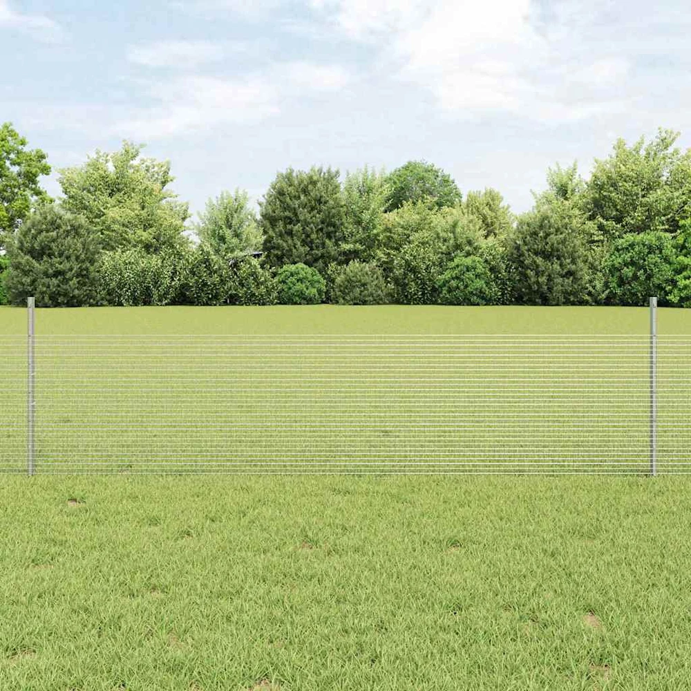 Suvirintas vielos tvora su stulpeliais 10 x 0,5 m Sidabrinė