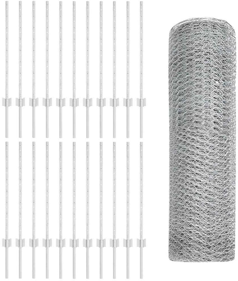 Hexagonal Fence with Post 50 x 0,8 m Galvanizuotas plienas