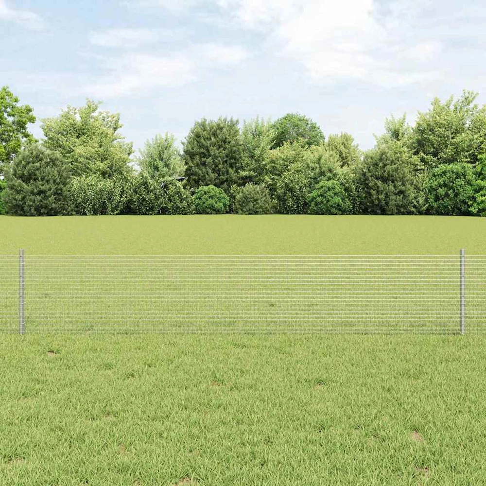 Suvirintas vielos tvora su stulpeliais 10 x 0,4 m Sidabrinė