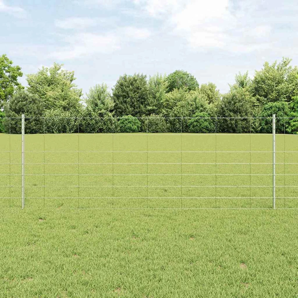 Lauko laukinė tvora su stulpais 100 x 0,8 m Sidabrinė Tinklelis