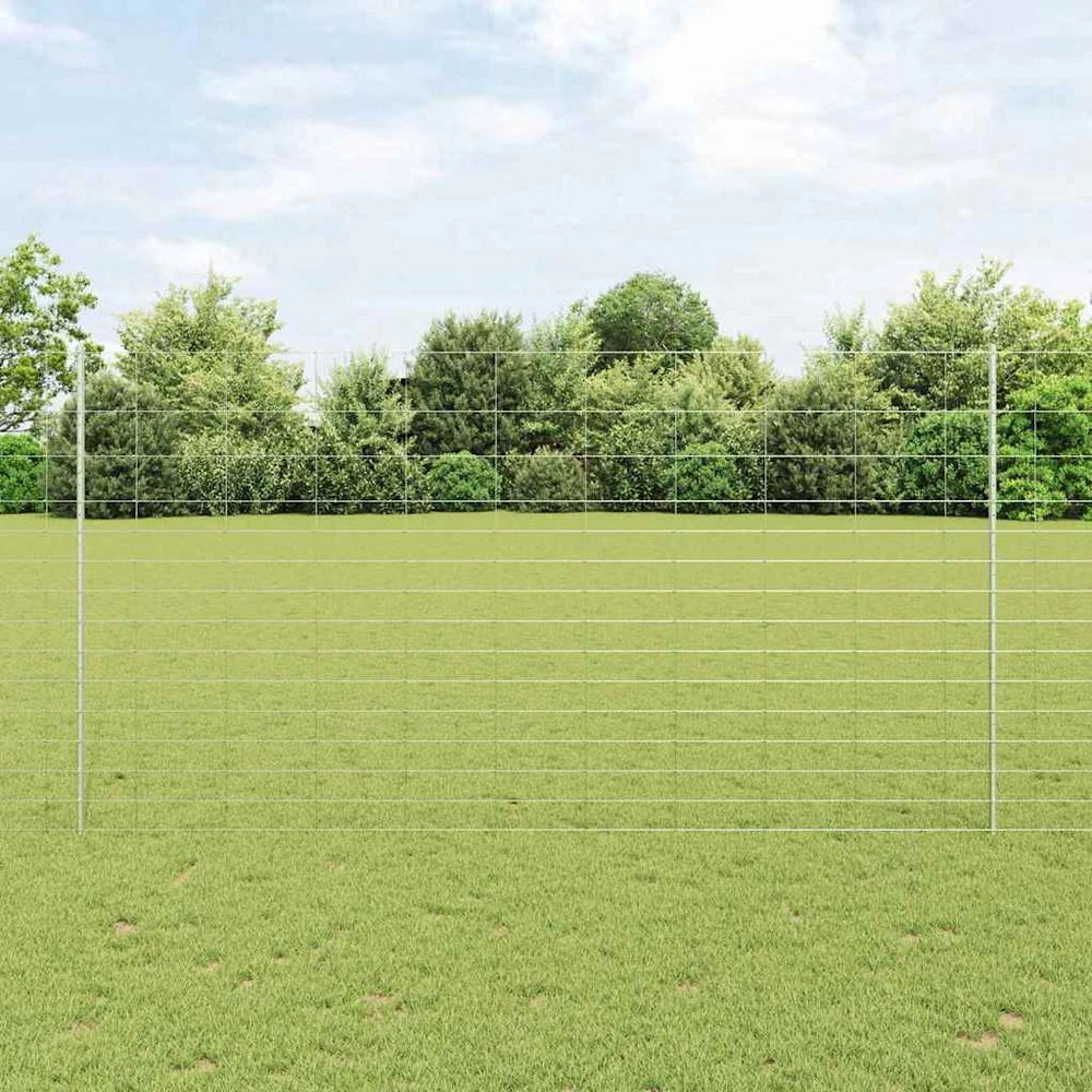 Lauko laukinė tvora su stulpais 25 x 1,6 m Sidabrinė Tinklelis