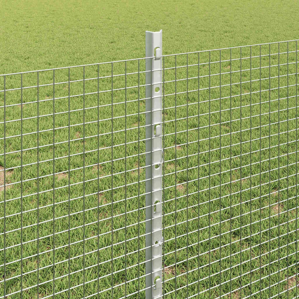 Suvirintas vielos tvora su stulpeliais 25 x 0,8 m Sidabrinė