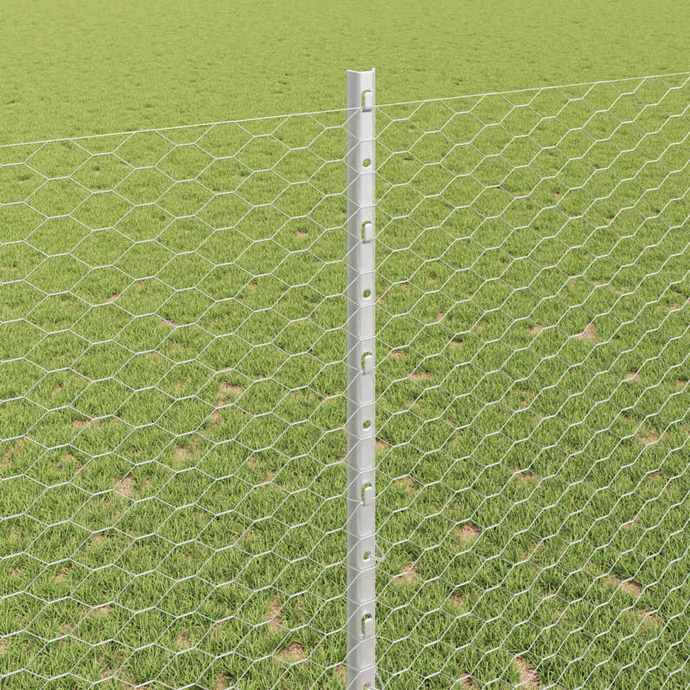 Hexagonal Fence with Post 50 x 1,4 m Galvanizuotas plienas