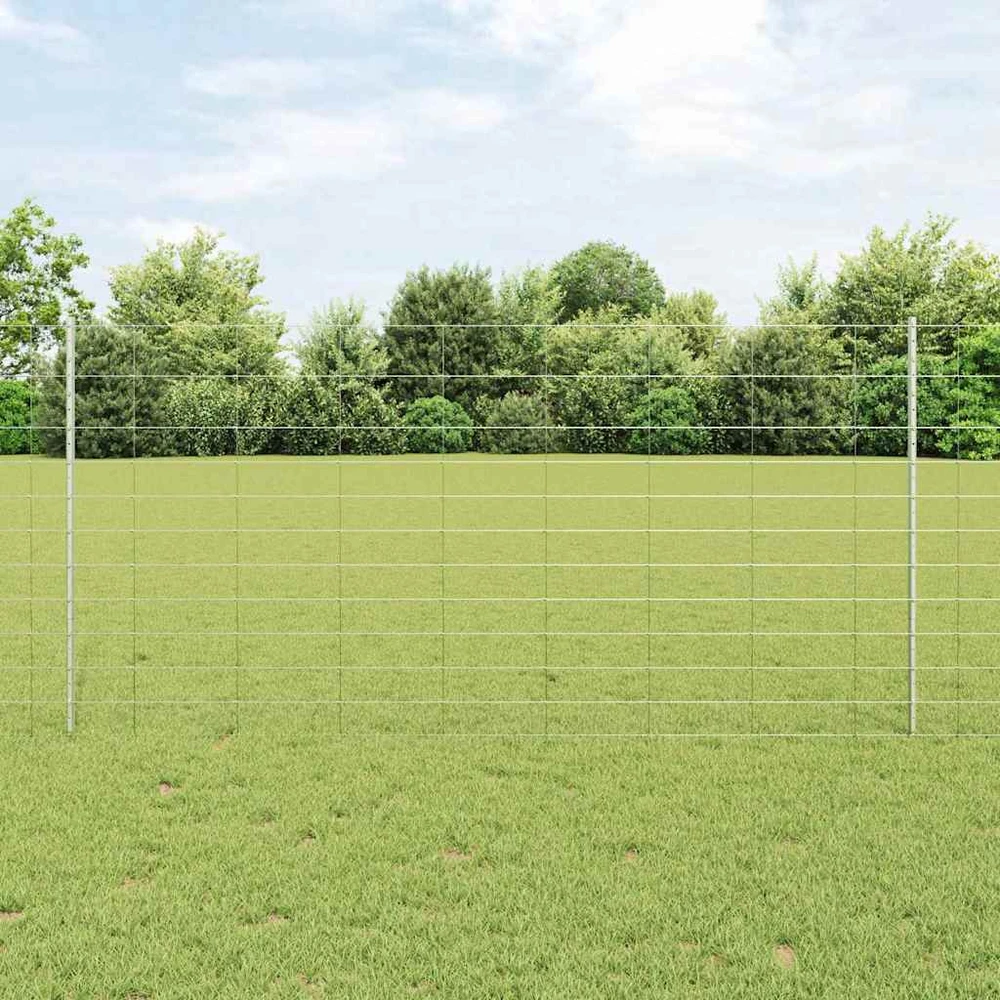 Lauko laukinė tvora su stulpais 50 x 1,2 m Sidabrinė Tinklelis