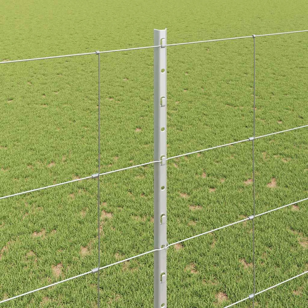 Lauko laukinė tvora su stulpais 25 x 1,6 m Sidabrinė Tinklelis