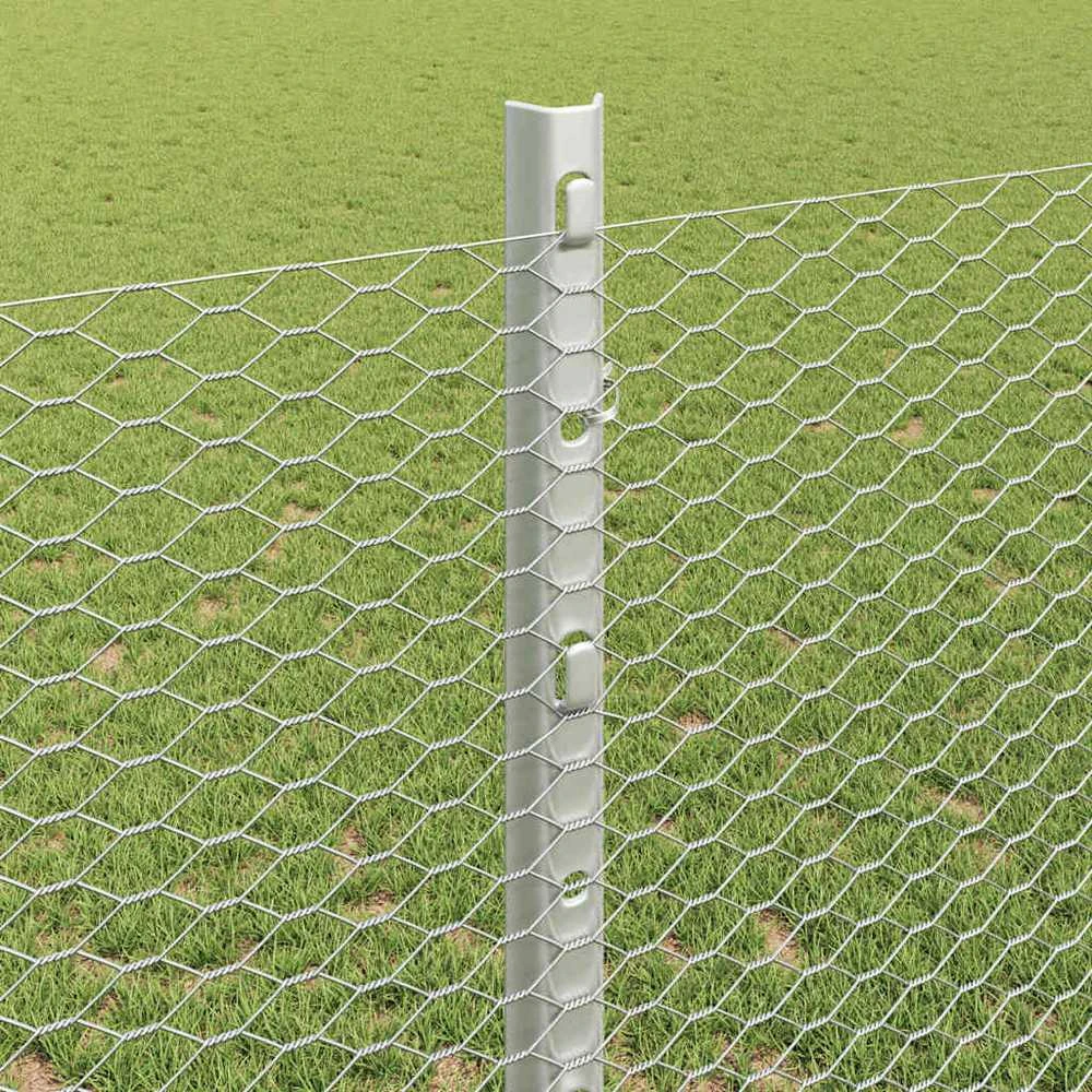 Hexagonal Fence with Post 25 x 1,2 m Galvanizuotas plienas