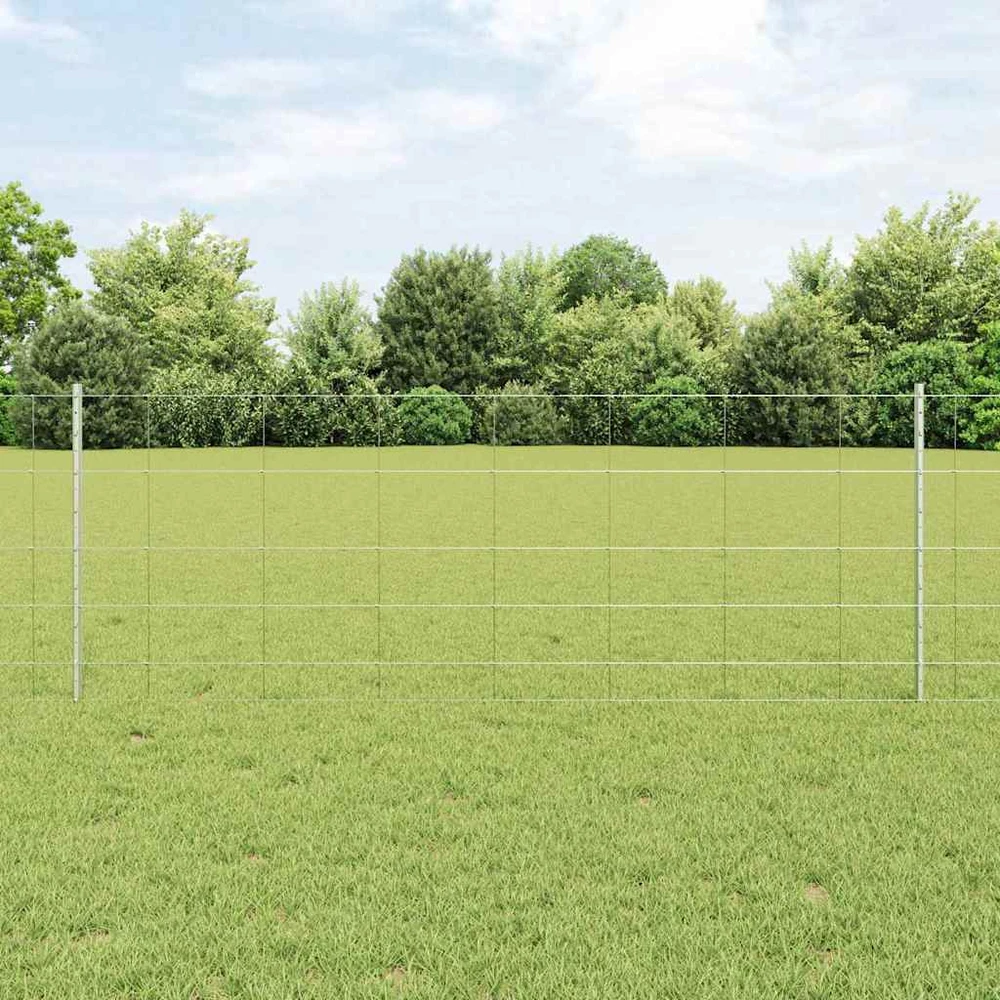 Lauko laukinė tvora su stulpais 100 x 0,8 m Sidabrinė Tinklelis
