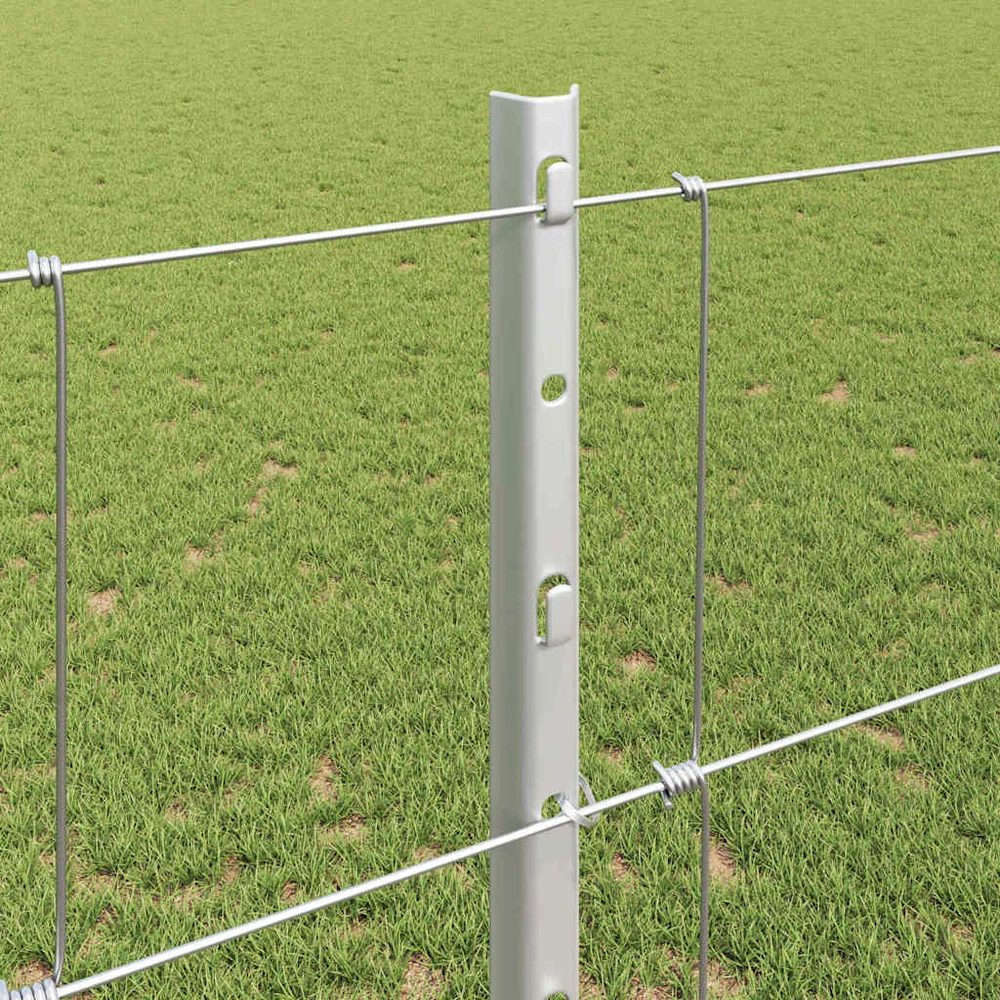 Lauko laukinė tvora su stulpais 50 x 1,2 m Sidabrinė Tinklelis