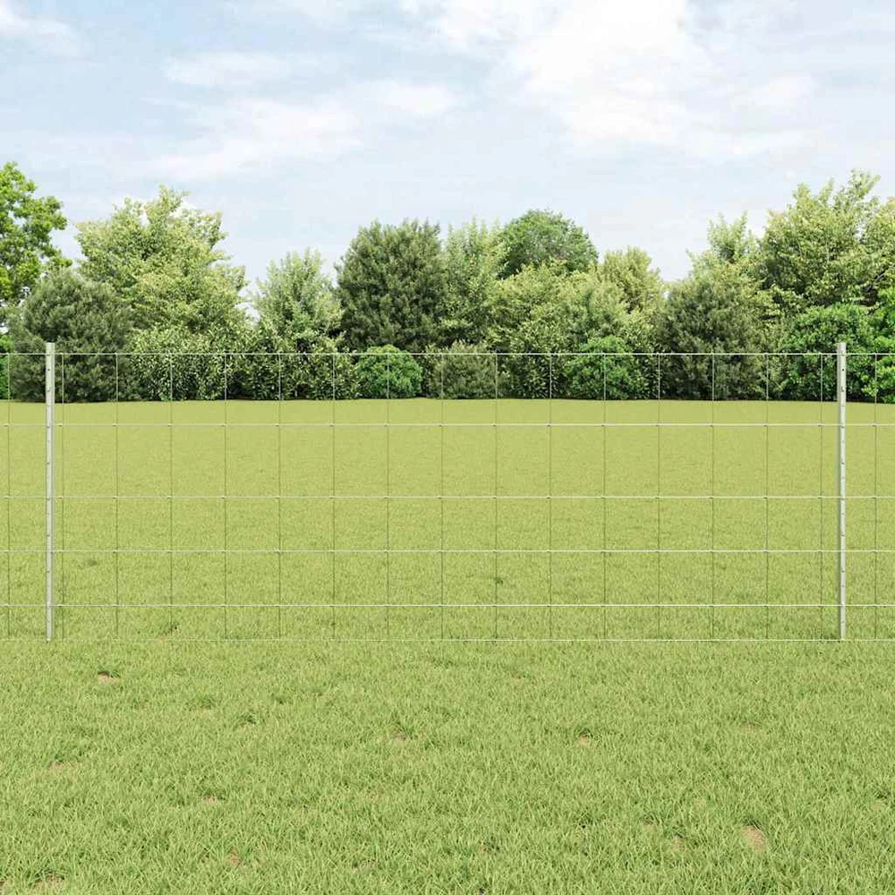 Lauko laukinė tvora su stulpais 100 x 0,8 m Sidabrinė Tinklelis