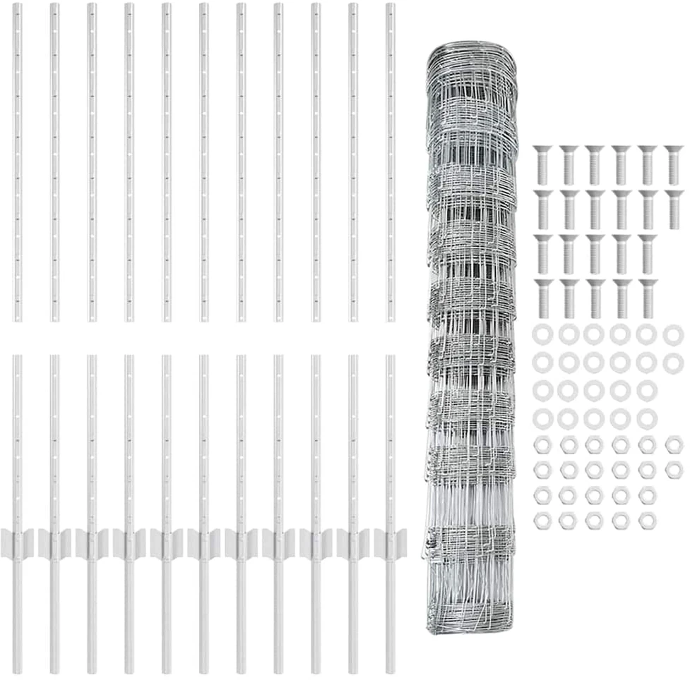 Lauko laukinė tvora su stulpais 25 x 1 m Galvanizuotas plienas