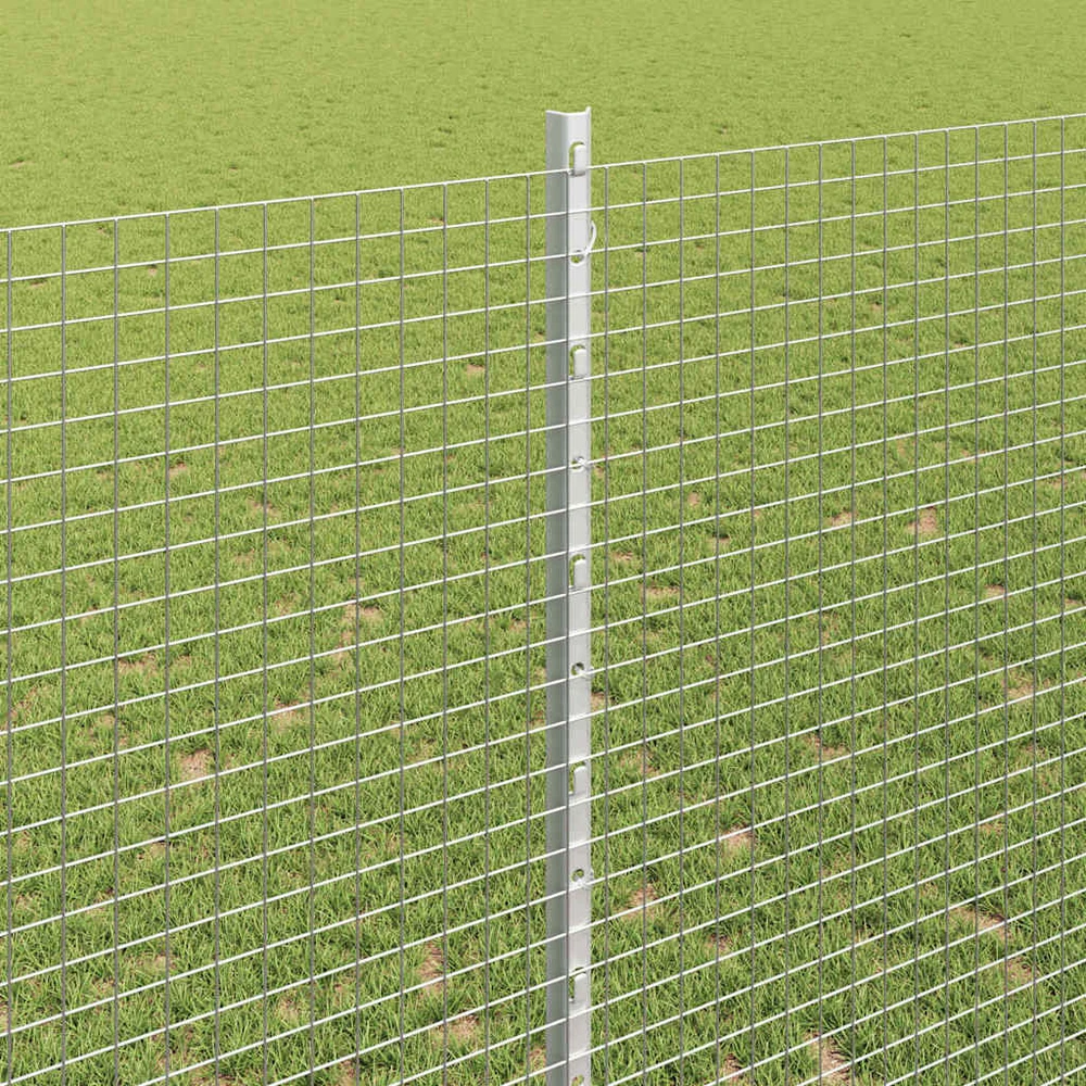 Suvirintas vielos tvora su stulpeliais 10 x 1,4 m Sidabrinė
