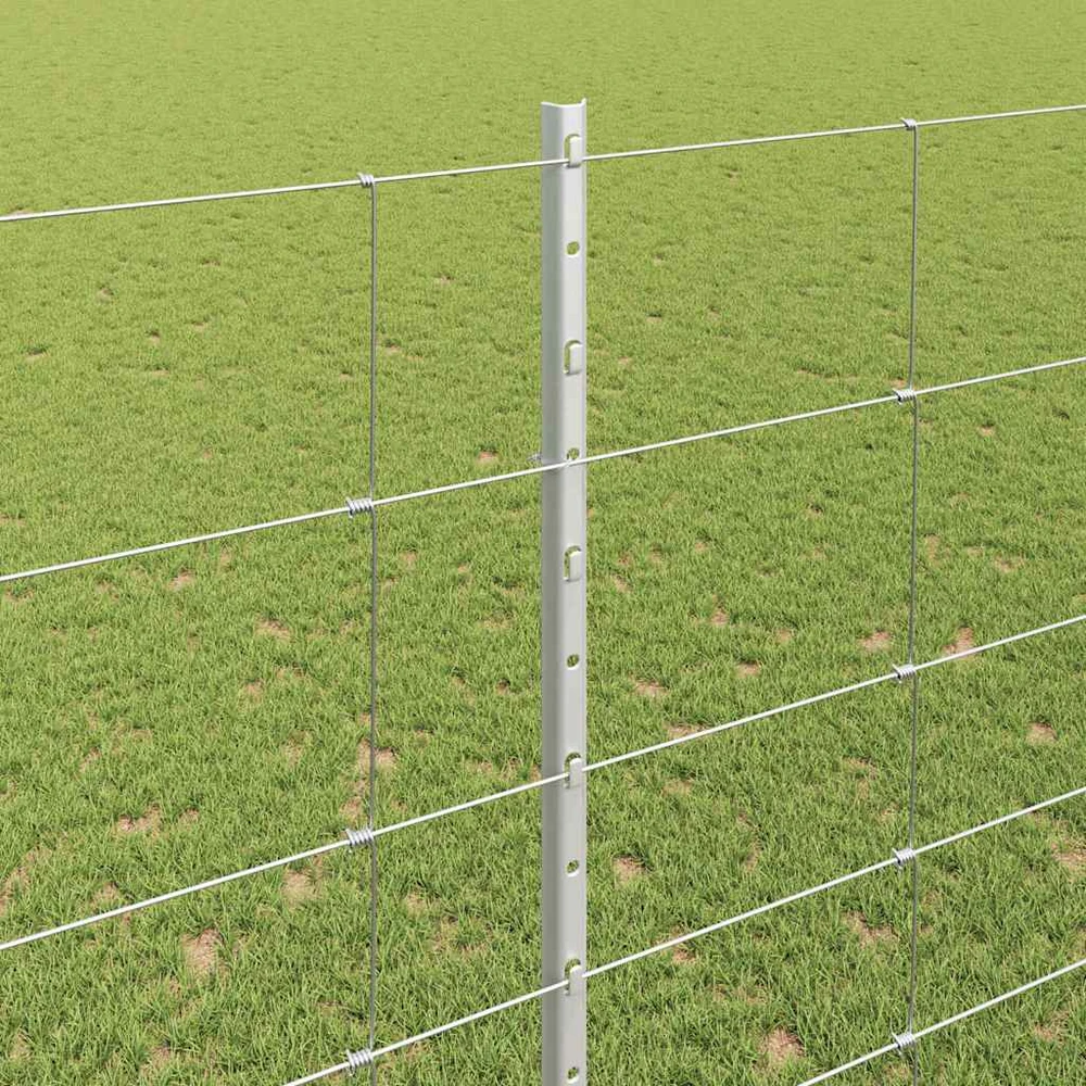 Lauko laukinė tvora su stulpais 25 x 1,6 m Sidabrinė Tinklelis