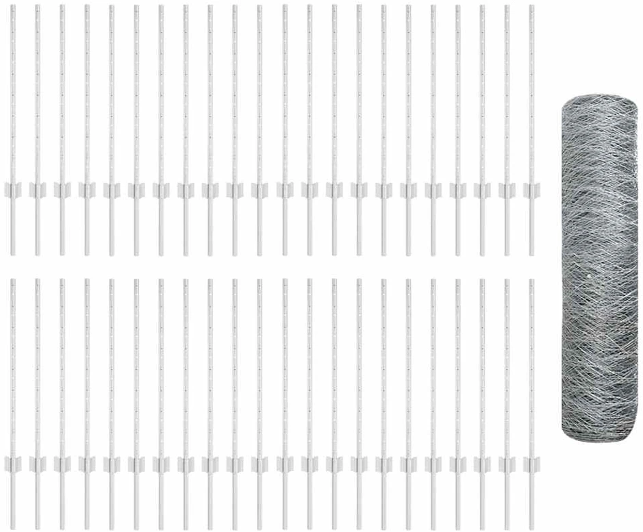 Hexagonal Fence with Post 100 x 0,8 m Galvanizuotas plienas