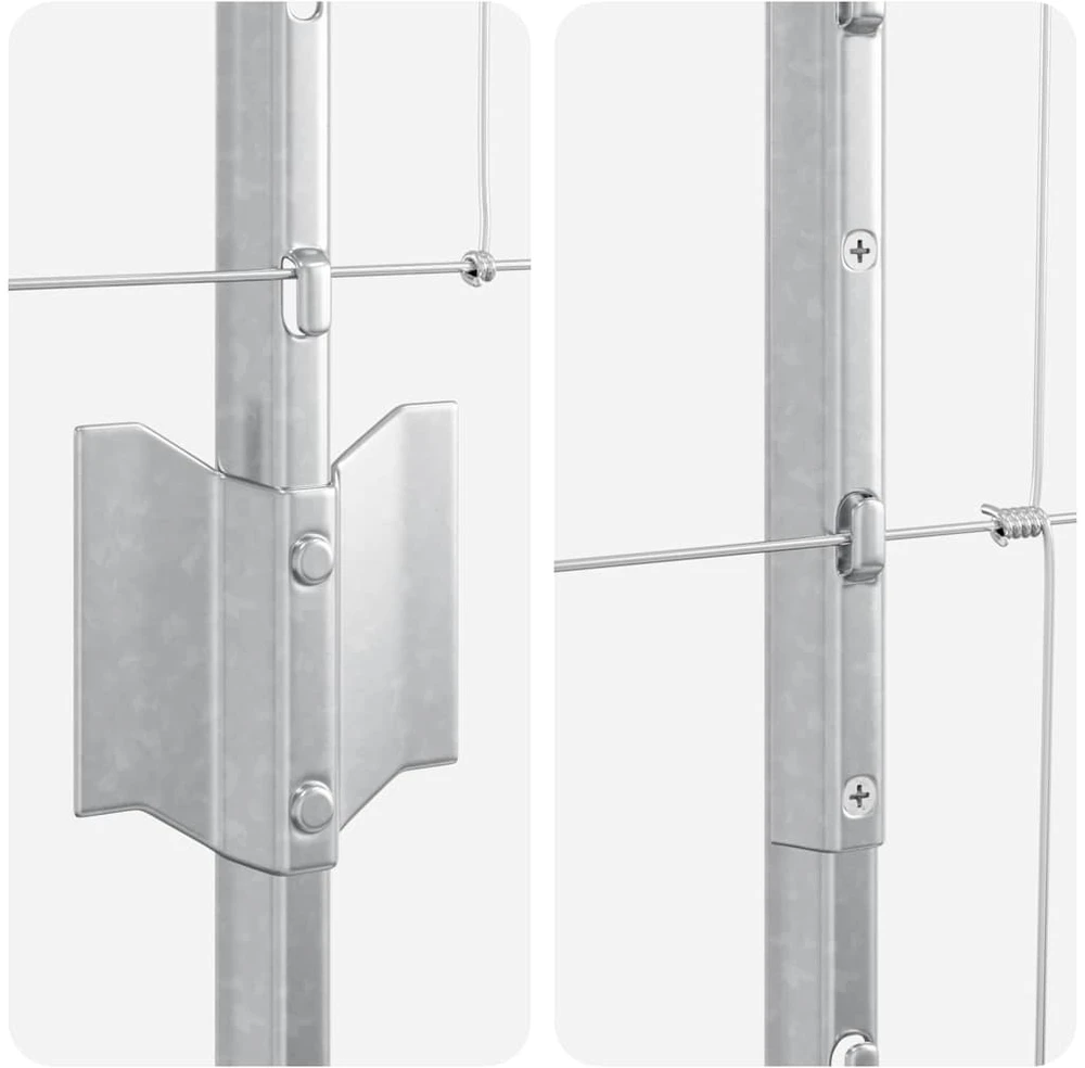 Lauko laukinė tvora su stulpais 25 x 1,5 m Sidabrinė Tinklelis