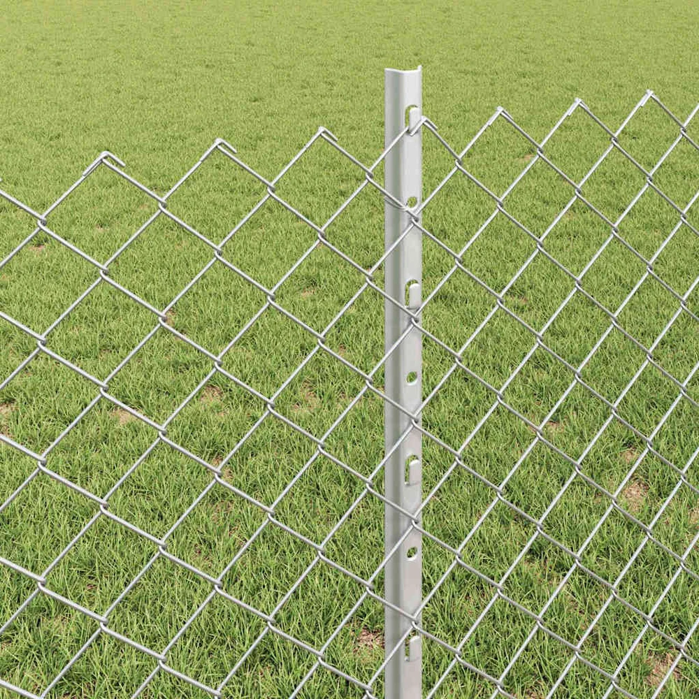 Grandininės tvoros su stulpeliu 10 x 0,8 m Sidabrinė Tinklelis