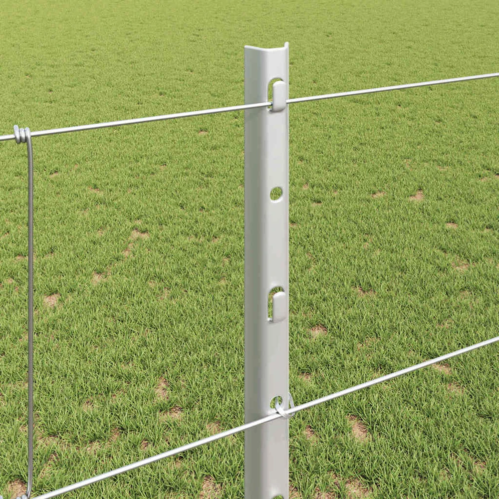 Lauko laukinė tvora su stulpais 25 x 1,2 m Sidabrinė Tinklelis