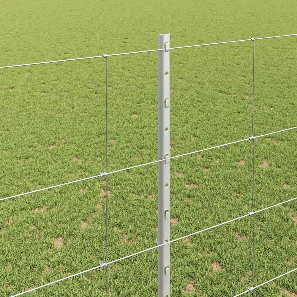 Lauko laukinė tvora su stulpais 50 x 1,5 m Sidabrinė Tinklelis