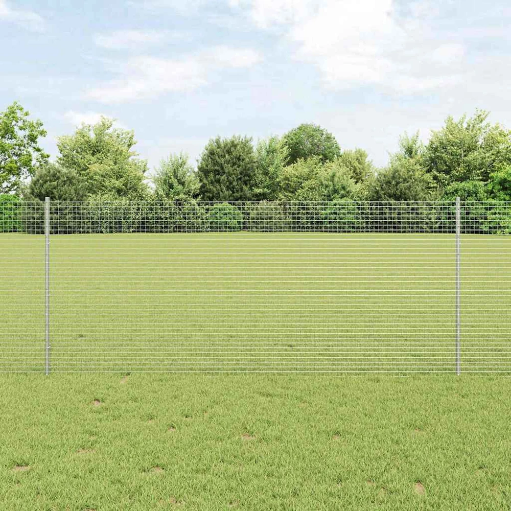 Suvirintas vielos tvora su stulpeliais 25 x 1 m Sidabrinė