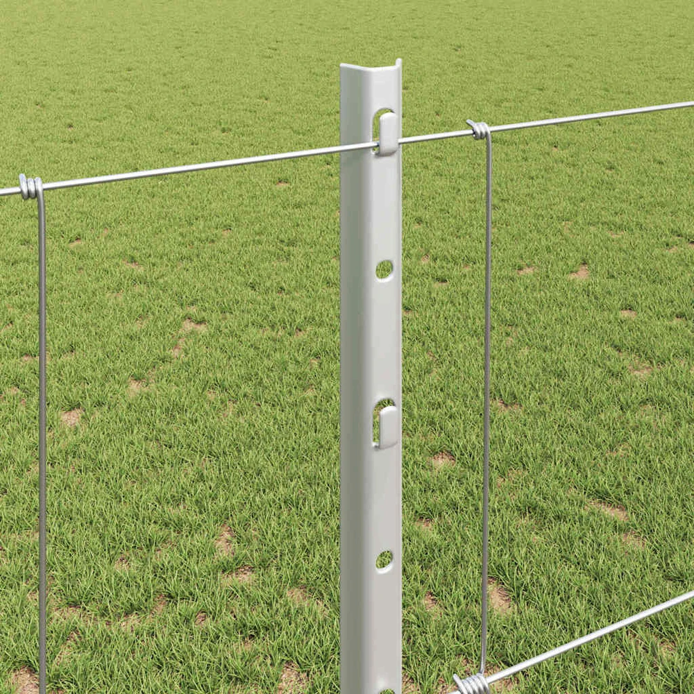 Lauko laukinė tvora su stulpais 50 x 1,2 m Sidabrinė Tinklelis