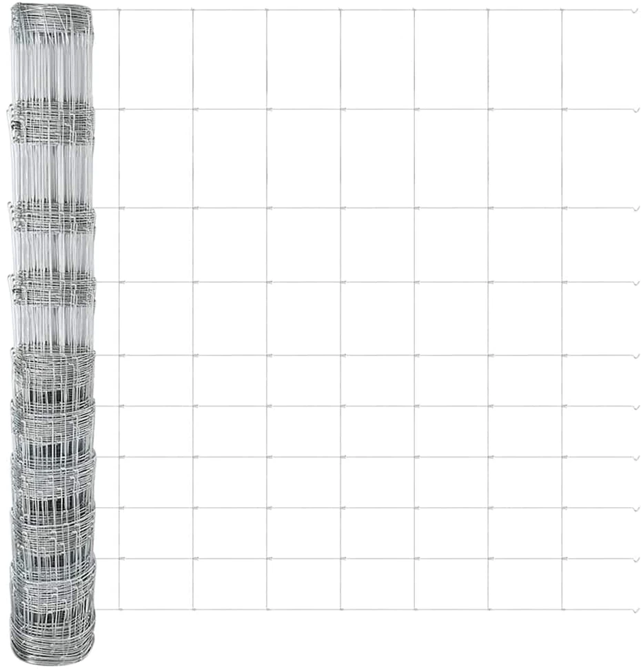 Lauko laukinė tvora su stulpais 50 x 1,2 m Sidabrinė Tinklelis