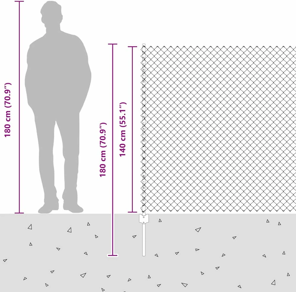 Grandininės tvoros su stulpeliu 10 x 1,4 m
