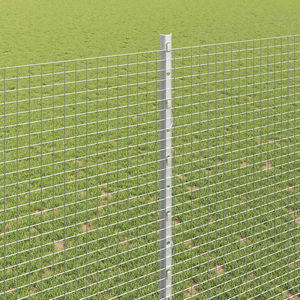 Suvirintas vielos tvora su stulpeliais 25 x 1,6 m Sidabrinė