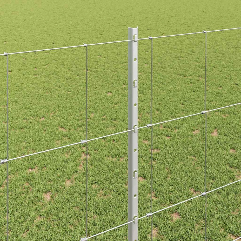 Lauko laukinė tvora su stulpais 25 x 1,5 m Sidabrinė Tinklelis