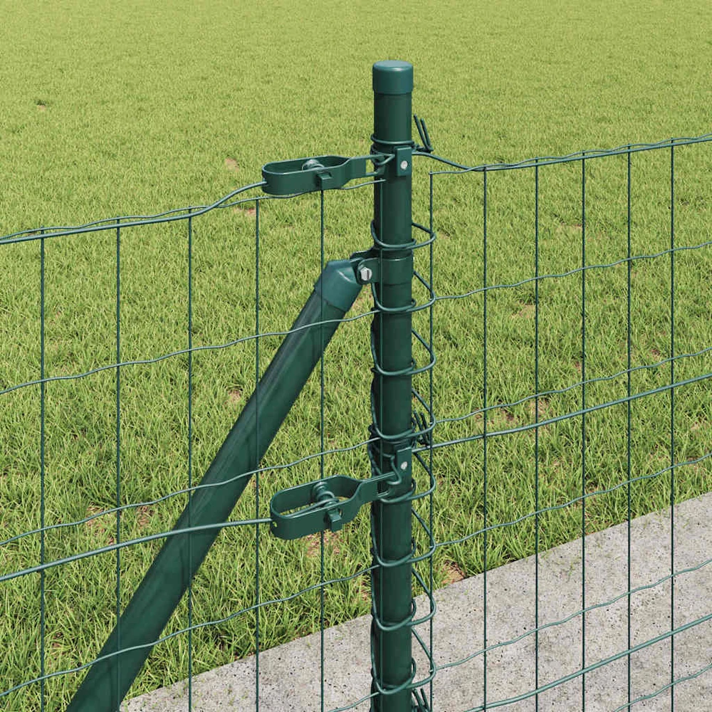 Eurų tvora su betono baze 25 x 0,4 m PVC dengtas plienas Žalia