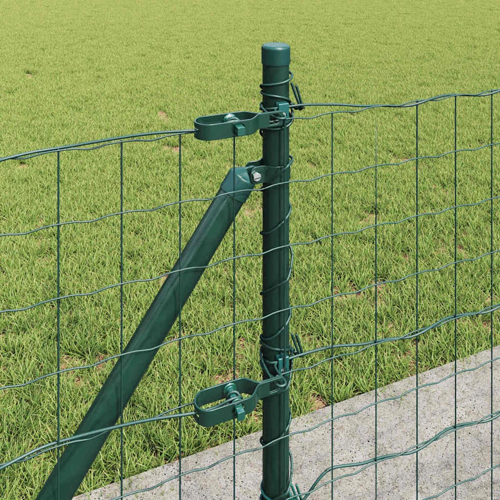 Eurų tvora su betono baze 10 x 0,6 m PVC dengtas plienas Žalia