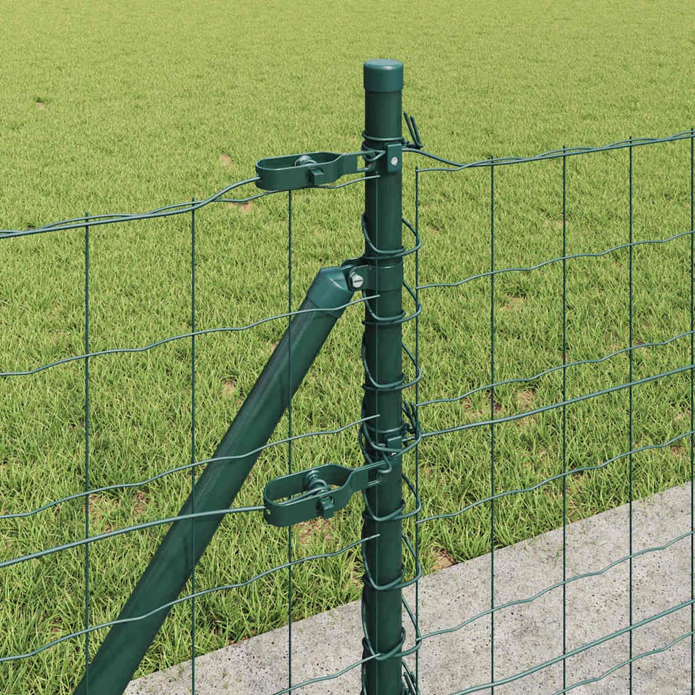 Eurų tvora su betono baze 25 x 0,6 m PVC dengtas plienas Žalia