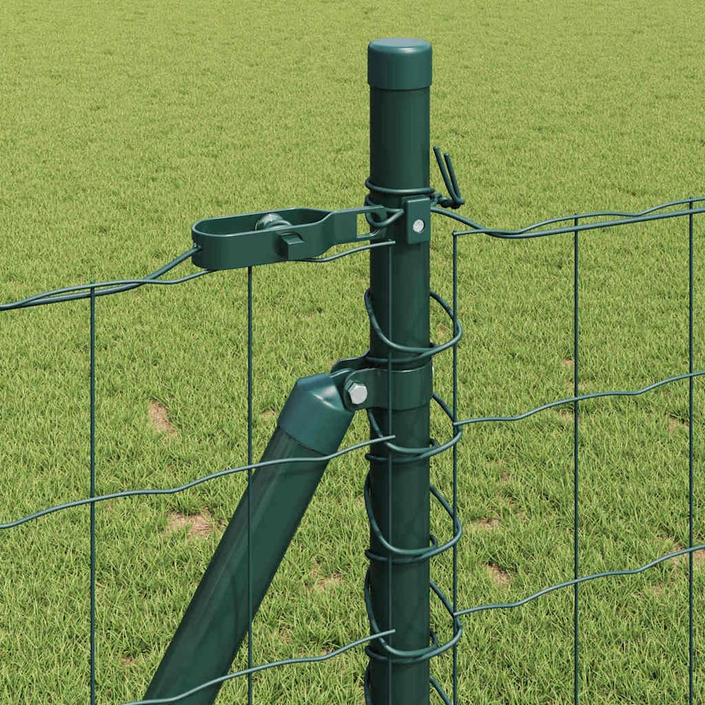 Eurų tvora su betono baze 25 x 0,8 m PVC dengtas plienas Žalia