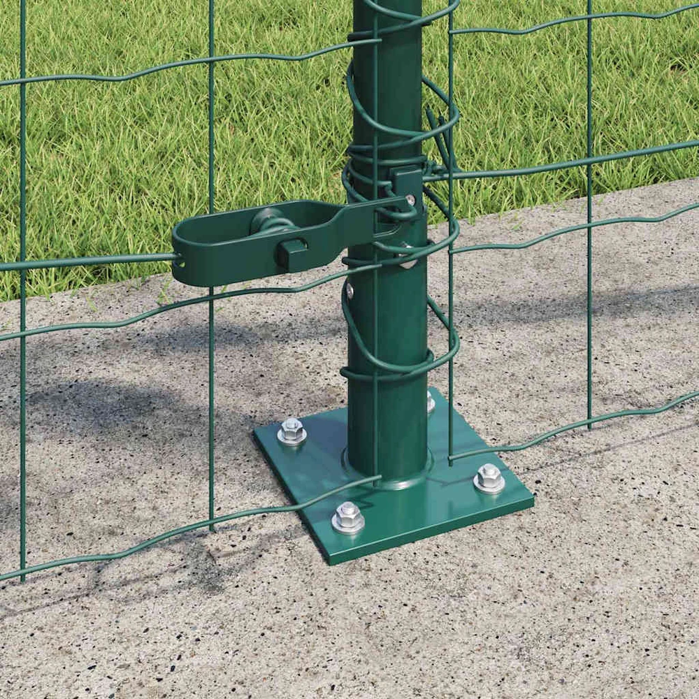Eurų tvora su betono baze 25 x 0,8 m PVC dengtas plienas Žalia