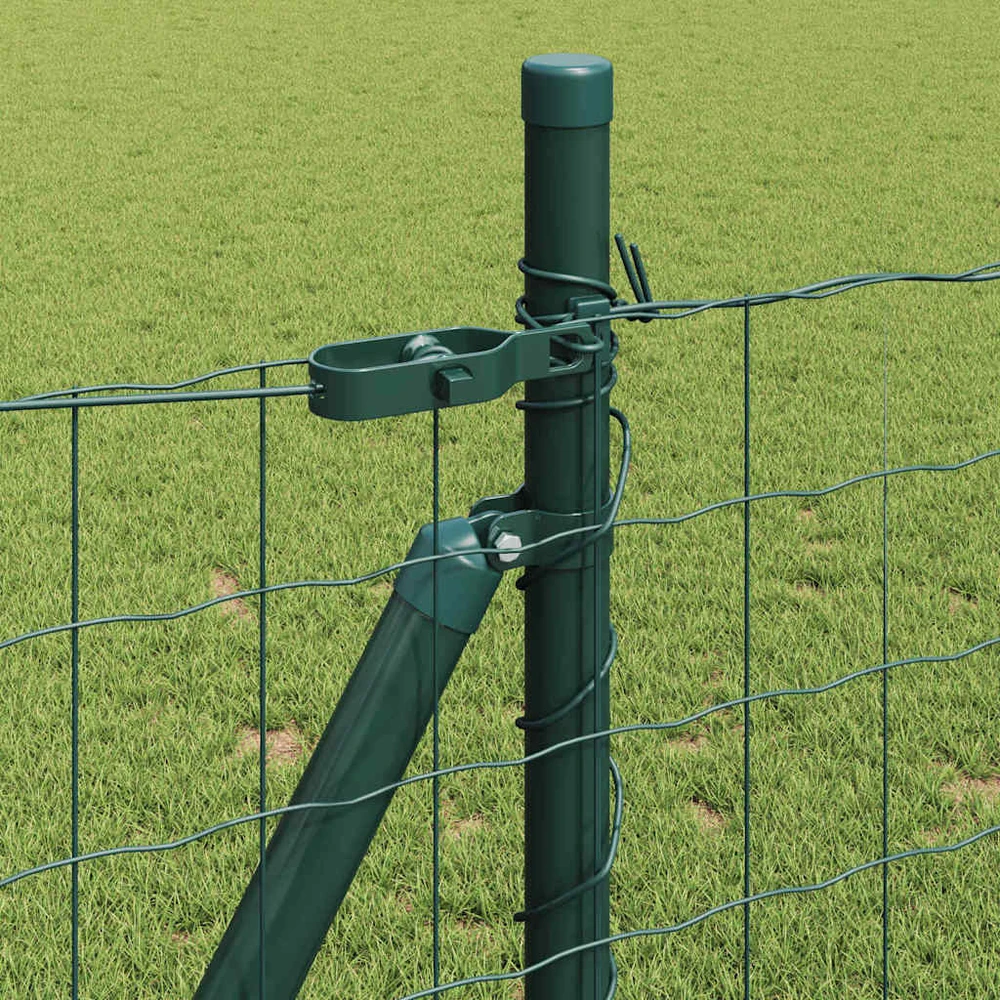 Eurų tvora su betono baze 10 x 1,0 m PVC dengtas plienas Žalia