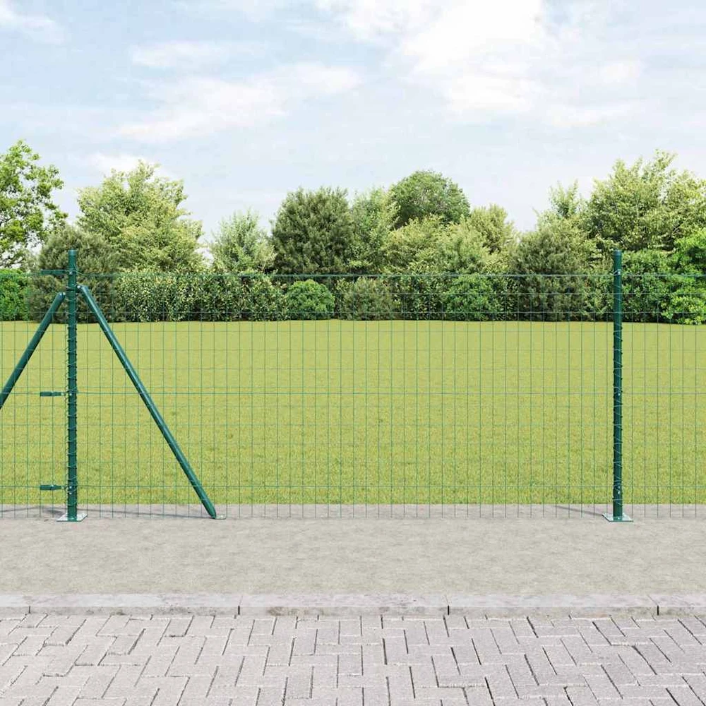Eurų tvora su betono baze 10 x 1 m PVC dengtas plienas Žalia