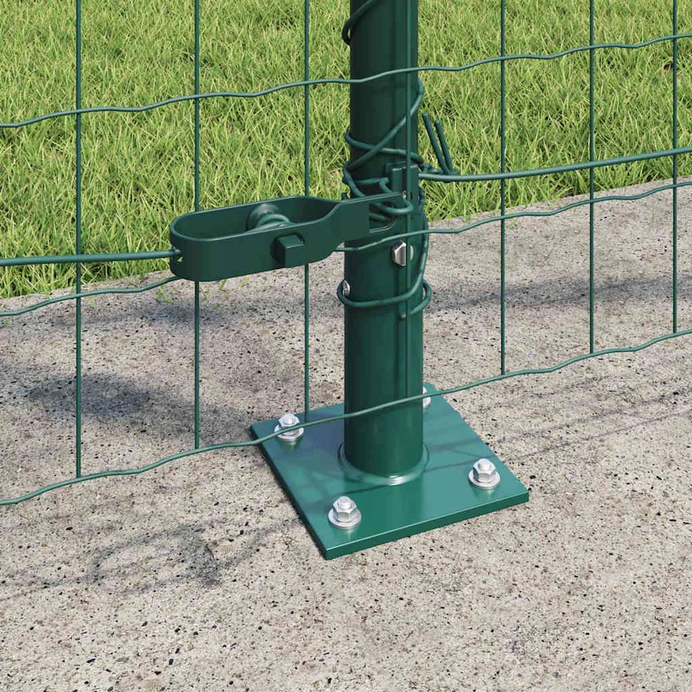 Eurų tvora su betono baze 10 x 1,2 m PVC dengtas plienas Žalia