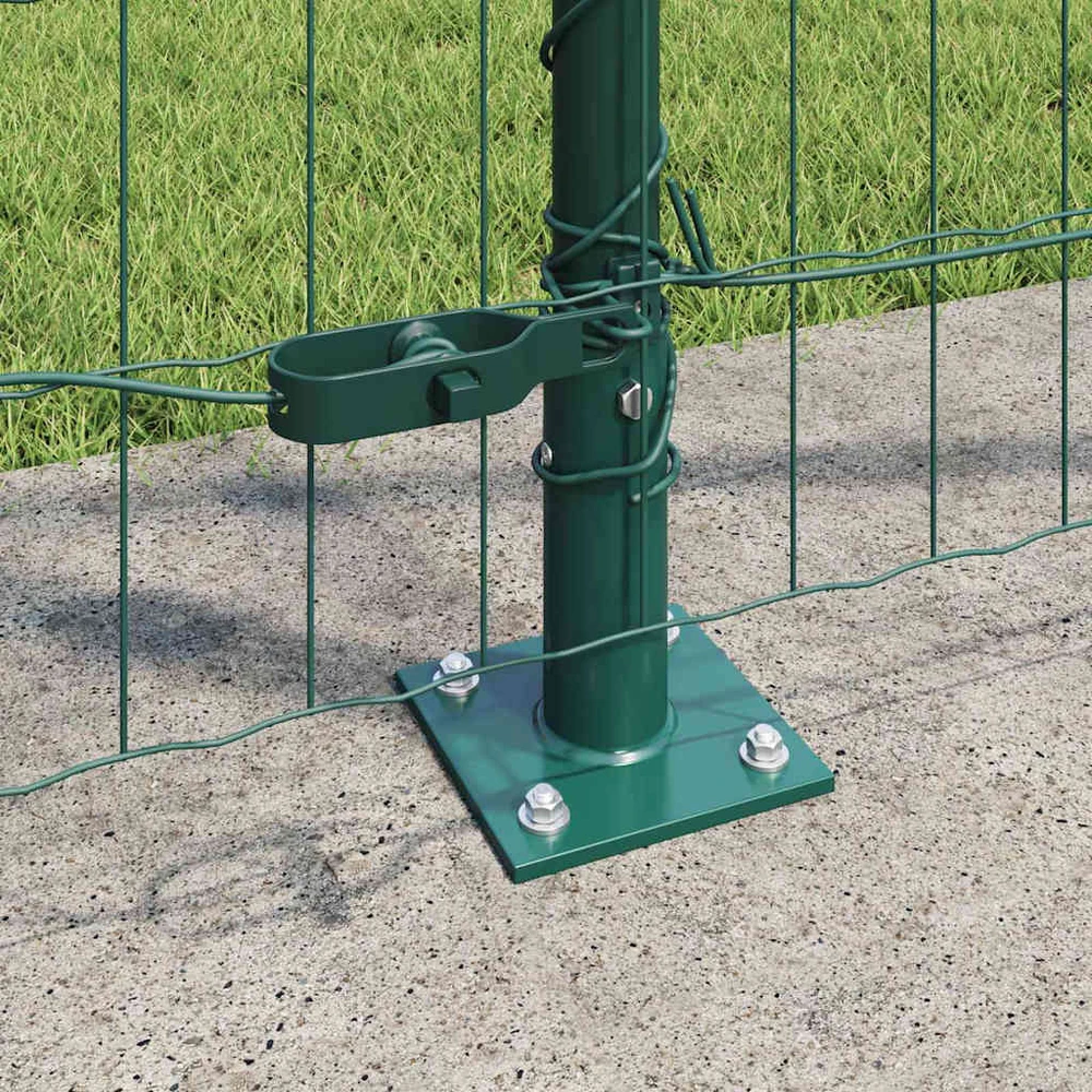 Eurų tvora su betono baze 10 x 1,2 m PVC dengtas plienas Žalia