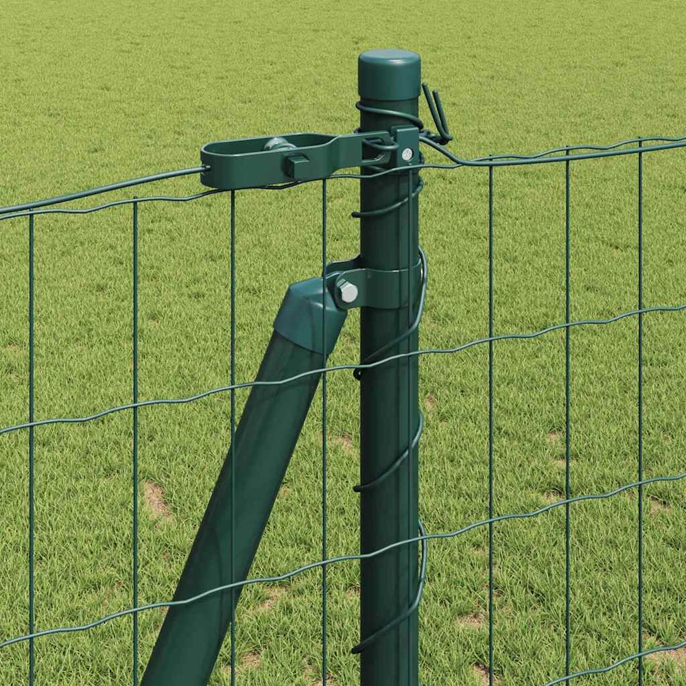 Eurų tvora su betono baze 10 x 1,2 m PVC dengtas plienas Žalia