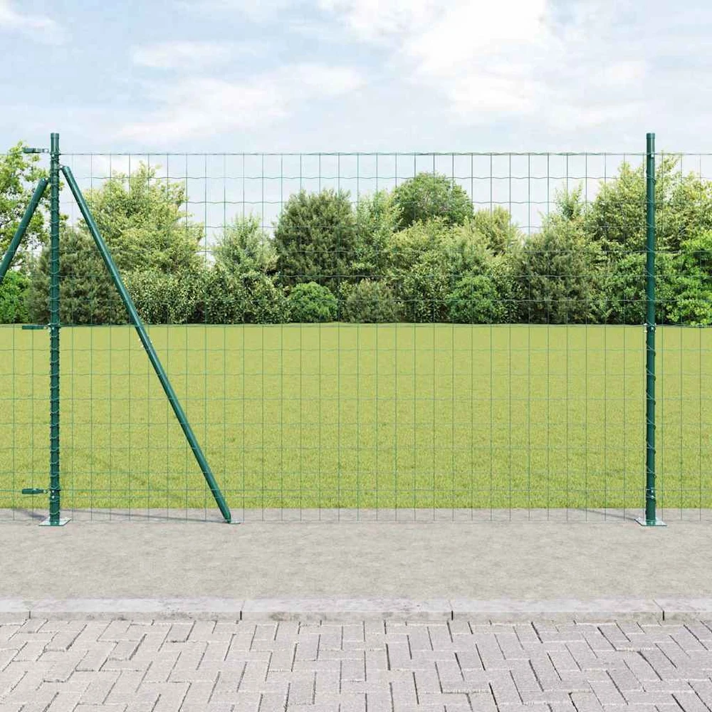 Eurų tvora su betono baze 25 x 1,2 m PVC dengtas plienas Žalia