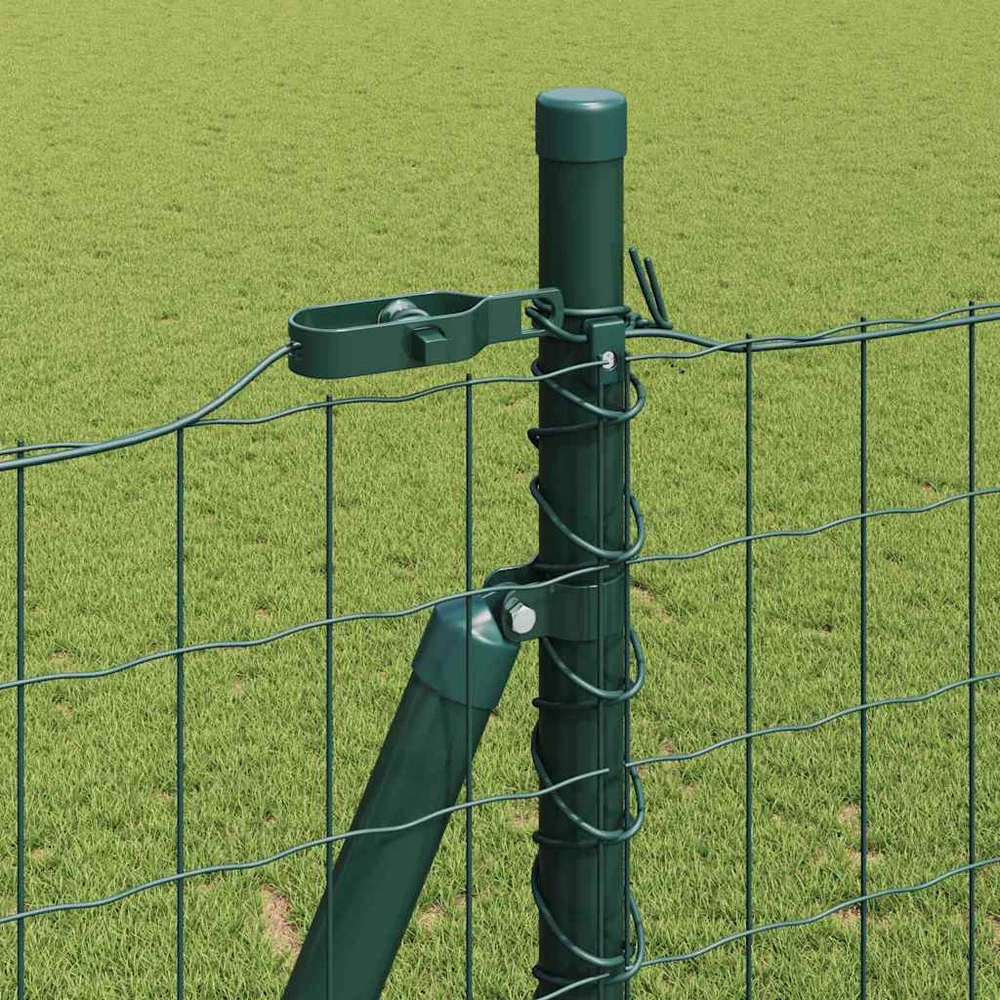 Eurų tvora su betono baze 10 x 1,4 m PVC dengtas plienas Žalia