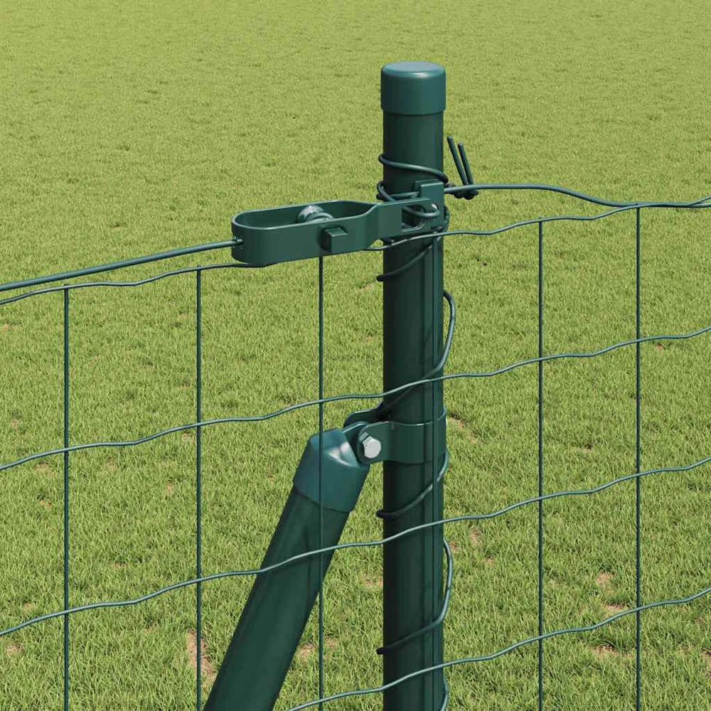 Eurų tvora su betono baze 10 x 1,5 m PVC dengtas plienas Žalia