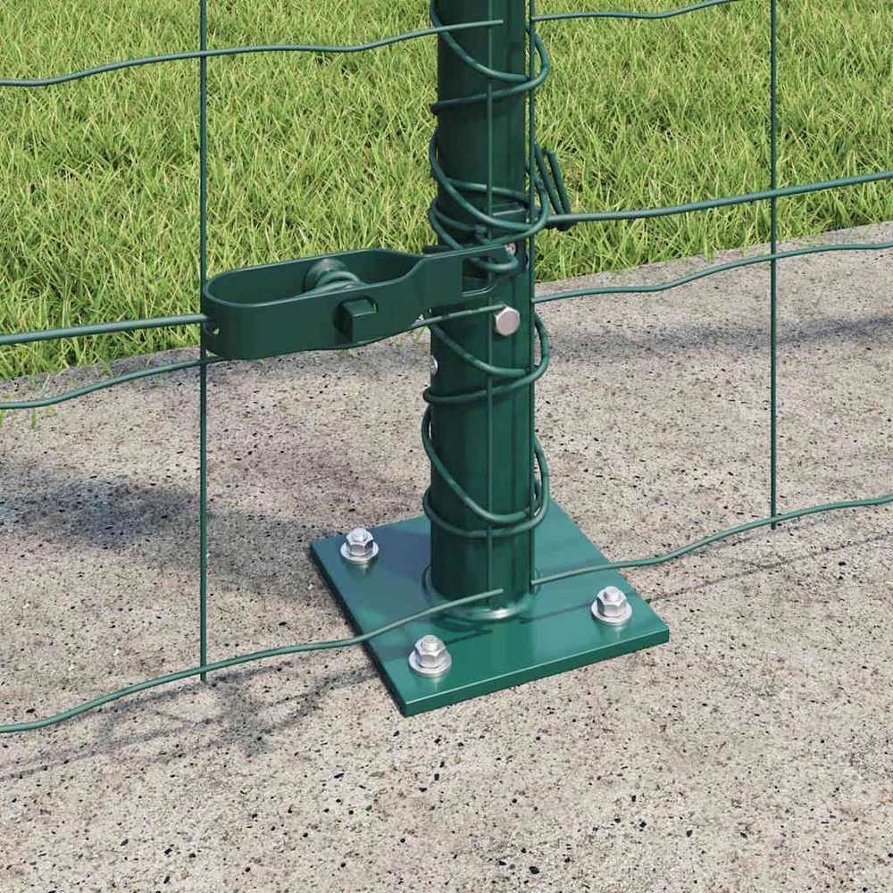 Eurų tvora su betono baze 10 x 1,6 m PVC dengtas plienas Žalia
