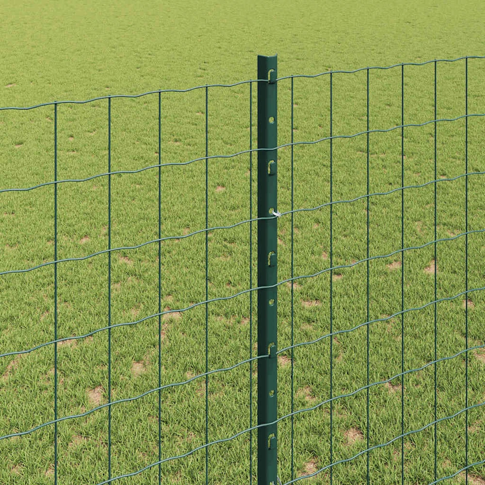 Euro tvoros su stulpu 10 x 1,5 m PVC dengtas plienas Žalia