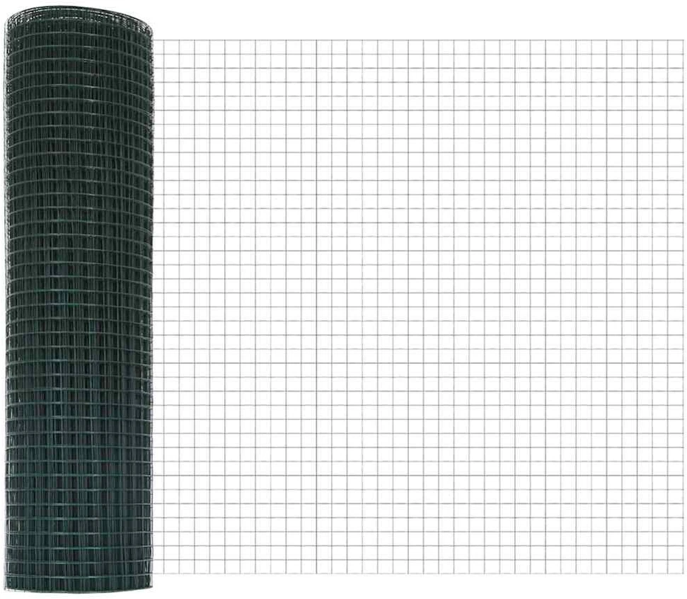 Suvirintas vielos tvora su stulpeliais 10 x 0,4 m Žalia