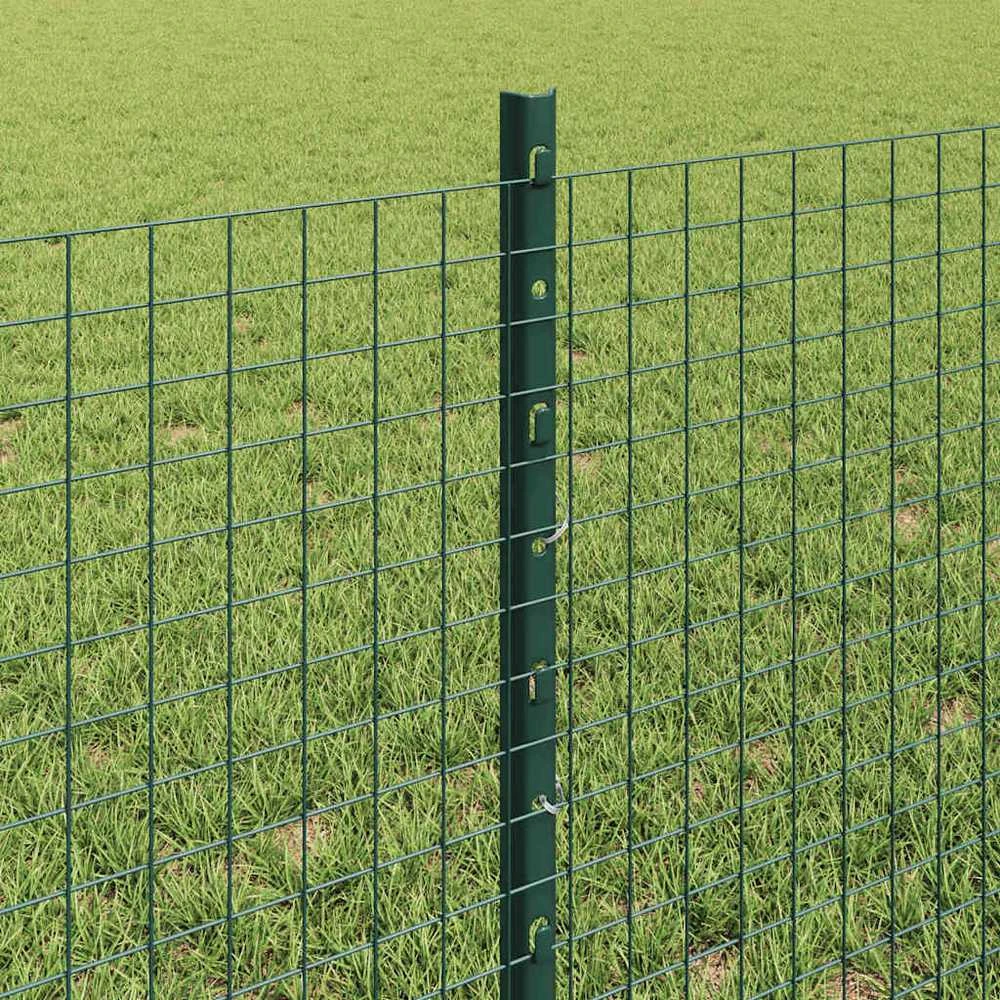 Suvirintas vielos tvora su stulpeliais 100 x 0,6 m Žalia