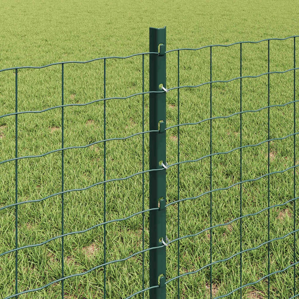 Euro tvoros su stulpu 10 x 0,6 m PVC dengtas plienas Žalia