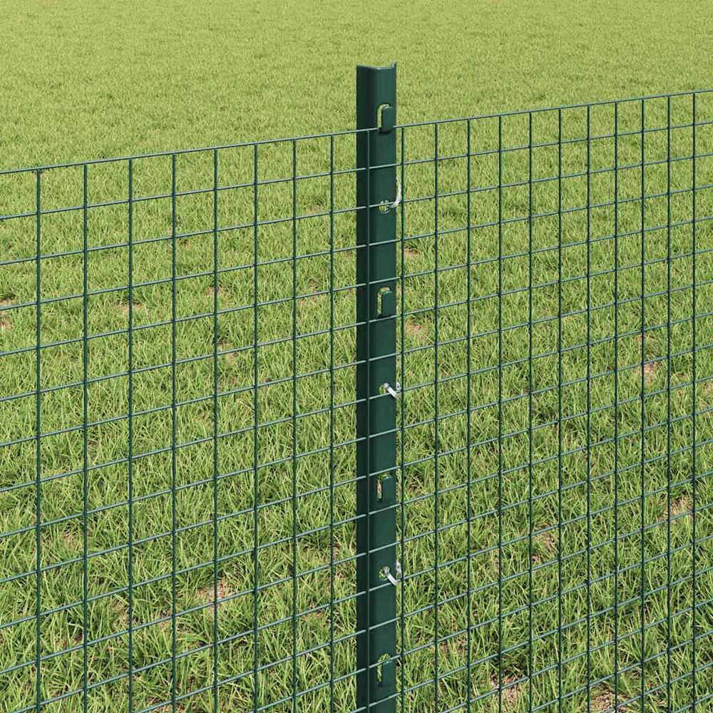 Suvirintas vielos tvora su stulpeliais 100 x 0,6 m Žalia